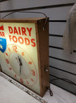 Vtg All Star Dairy Clock Sign Advertising Light up Antique General Station Store