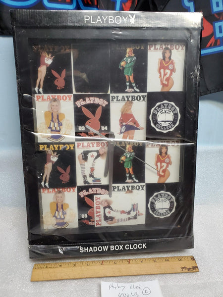 New Vintage Playboy Shadow Box Clock Sealed Wall Bunnies Cover
