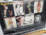 New Vintage Playboy Shadow Box Clock Sealed Wall Bunnies Cover Girls Man Cave!