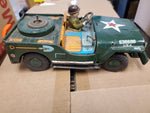 Vintage ww2 Jeep Tin Toy Japan Battery Willys Military 1960's Pressed Steel Coll