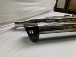 Chrome 4" Slip On Mufflers Harley Touring Slotted Black Tips Custom Ultra Glide