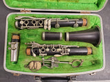 Vintage Evette & Schaeffer Paris France Wood Clarinet Flute Instrument hard case