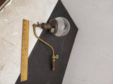 Vintage Victorian sconce gas light wall lamp brass copper original glass 1800's