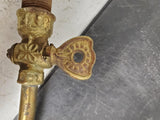 Vintage Victorian sconce gas light wall lamp brass copper original glass 1800's