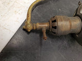 Vintage Victorian sconce gas light wall lamp brass copper original glass 1800's