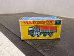 Vintage Matchbox Series no.1 orange green Mercedes Truck with original box toy