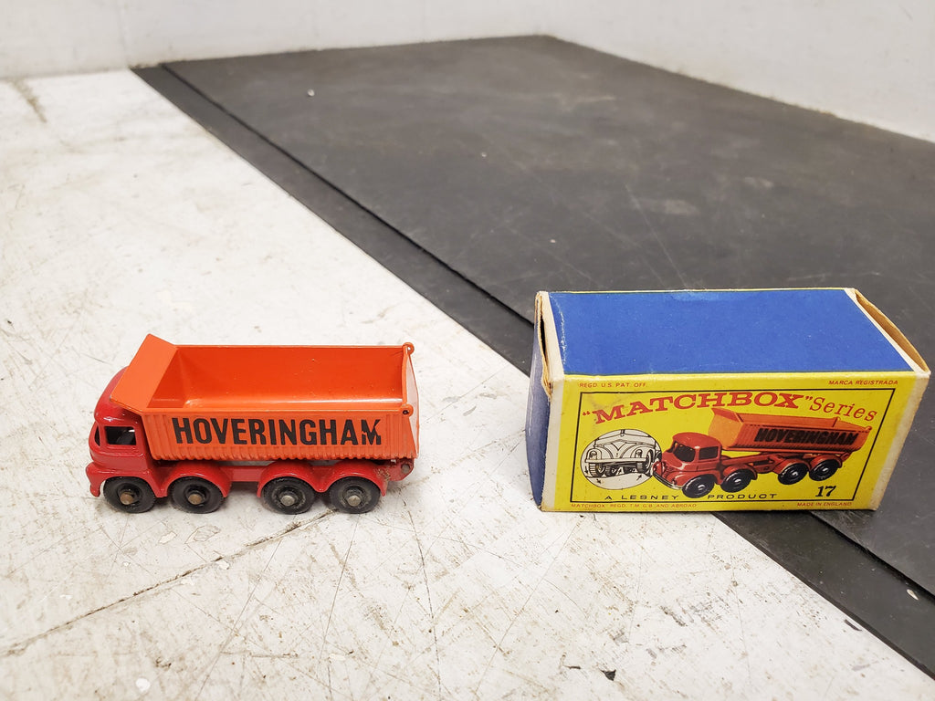 Vintage Matchbox Series no . 17 red orange 8 - wheel tipper w