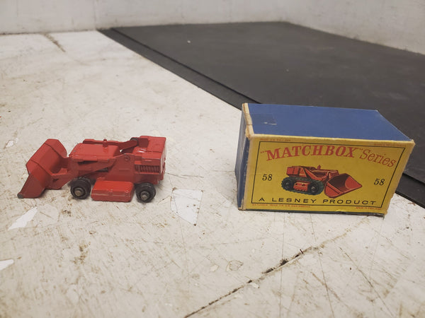 Vintage Matchbox series no. 58 Red Drott Excavator toy with