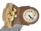 Vintage Sessions greyhound with kid wooden mantle clock working collectable