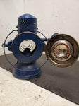Vintage railroad signal kerosene 2 - way lantern clear and red lenses no.38 blue