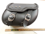 Harley-Davidson black leather right saddlebag Fatboy FLSTF OEM Factory 91533-00