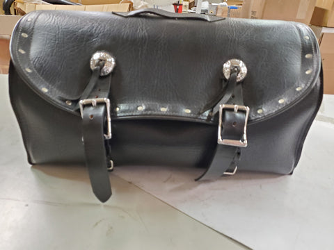 Harley-Davidson black leather Sissy bar bag luggage case