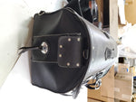 Harley-Davidson black leather Sissy bar bag luggage case