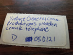 Vintage General Communication Productions wooden crank telephone Antique collect