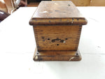 Vintage wooden crank telephone turned into hinged jewelry storage box antique