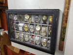 Glass & leather case that fits & has 24 watches Rosra Mingro Tiedan Quartz more