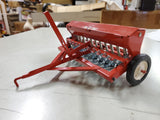 Vtg. Carter Tru-Scale Red Metal Toy Tractor Attachment 409 Grain Drill - Planter