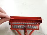 Vtg. Carter Tru-Scale Red Metal Toy Tractor Attachment 409 Grain Drill - Planter