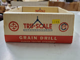 Vtg. Carter Tru-Scale Red Metal Toy Tractor Attachment 409 Grain Drill - Planter