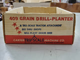 Vtg. Carter Tru-Scale Red Metal Toy Tractor Attachment 409 Grain Drill - Planter