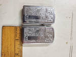 Zippo lighter set of 2 chrome w design bth sides spot for engraving Bradford, Pa
