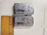Zippo lighter set of 2 chrome w design bth sides spot for engraving Bradford, Pa