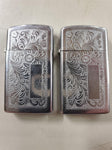 Zippo lighter set of 2 chrome w design bth sides spot for engraving Bradford, Pa