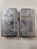 Zippo lighter set of 2 chrome w design bth sides spot for engraving Bradford, Pa