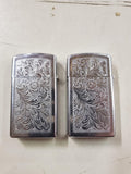 Zippo lighter set of 2 chrome w design bth sides spot for engraving Bradford, Pa