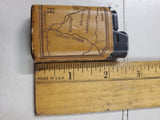 Brown Leather wrapped lighter with the map of Utah on it works made in France