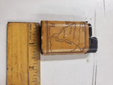 Brown Leather wrapped lighter with the map of Utah on it works made in France
