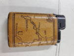Brown Leather wrapped lighter with the map of Utah on it works made in France