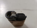 Brown Leather wrapped lighter with the map of Utah on it works made in France