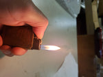 Brown Leather wrapped lighter with the map of Utah on it works made in France
