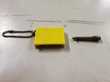 Vtg. Japan Permanent Match Mitsugiri MFG Yellow Key Chain 1950's