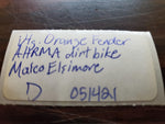Vtg. Orange Fender AHRMA dirt bike Maico Elsimore