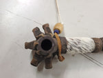 Vtg Novelty Peace Pipe Lapis Stone Leather Clay Claw Hide wooden 11 1/2"