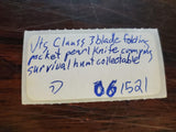 Vtg Clauss 3 blade folding pocket pearl knife camping survival hunt collectable