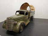 1930's VINTAGE BUDDY L ARMY TRUCK AND TRANSPORT TRAILER RARE ORIGINAL CANVAS