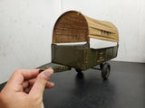 1930's VINTAGE BUDDY L ARMY TRUCK AND TRANSPORT TRAILER RARE ORIGINAL CANVAS