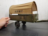 1930's VINTAGE BUDDY L ARMY TRUCK AND TRANSPORT TRAILER RARE ORIGINAL CANVAS