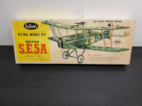 VTG GUILLOWS KIT 202 FLYING MODEL KIT BRITISH S.E.5A WW1 FIGHTER 24"WIING SPAN