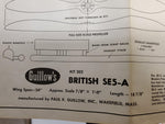 VTG GUILLOWS KIT 202 FLYING MODEL KIT BRITISH S.E.5A WW1 FIGHTER 24"WIING SPAN