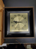 Vintage ROBERT SHAW LUX ELECTRIC WALL CLOCK ORIGINAL BOX MID 1950S WOOD BRASS