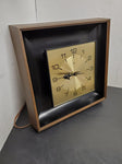 Vintage ROBERT SHAW LUX ELECTRIC WALL CLOCK ORIGINAL BOX MID 1950S WOOD BRASS