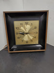 Vintage ROBERT SHAW LUX ELECTRIC WALL CLOCK ORIGINAL BOX MID 1950S WOOD BRASS