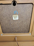 Vintage ROBERT SHAW LUX ELECTRIC WALL CLOCK ORIGINAL BOX MID 1950S WOOD BRASS