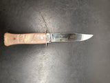 VTG IMPERIAL PROV. R.I. U.S.A. FIXED BLADE KNIFE STEEL MOOSE HANDLE FISHING HUNT