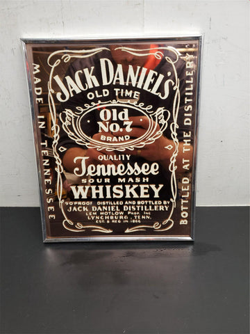 JACK DANIEL'S Tennessee WHISKEY BAR MIRROR SIGN OLD TIME No. 7 BRAND MANCAVE
