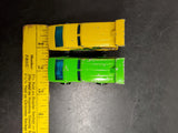2 loose Hong Kong Hot Wheels Green Spoiler Sport & Incredible Hulk yellow cars